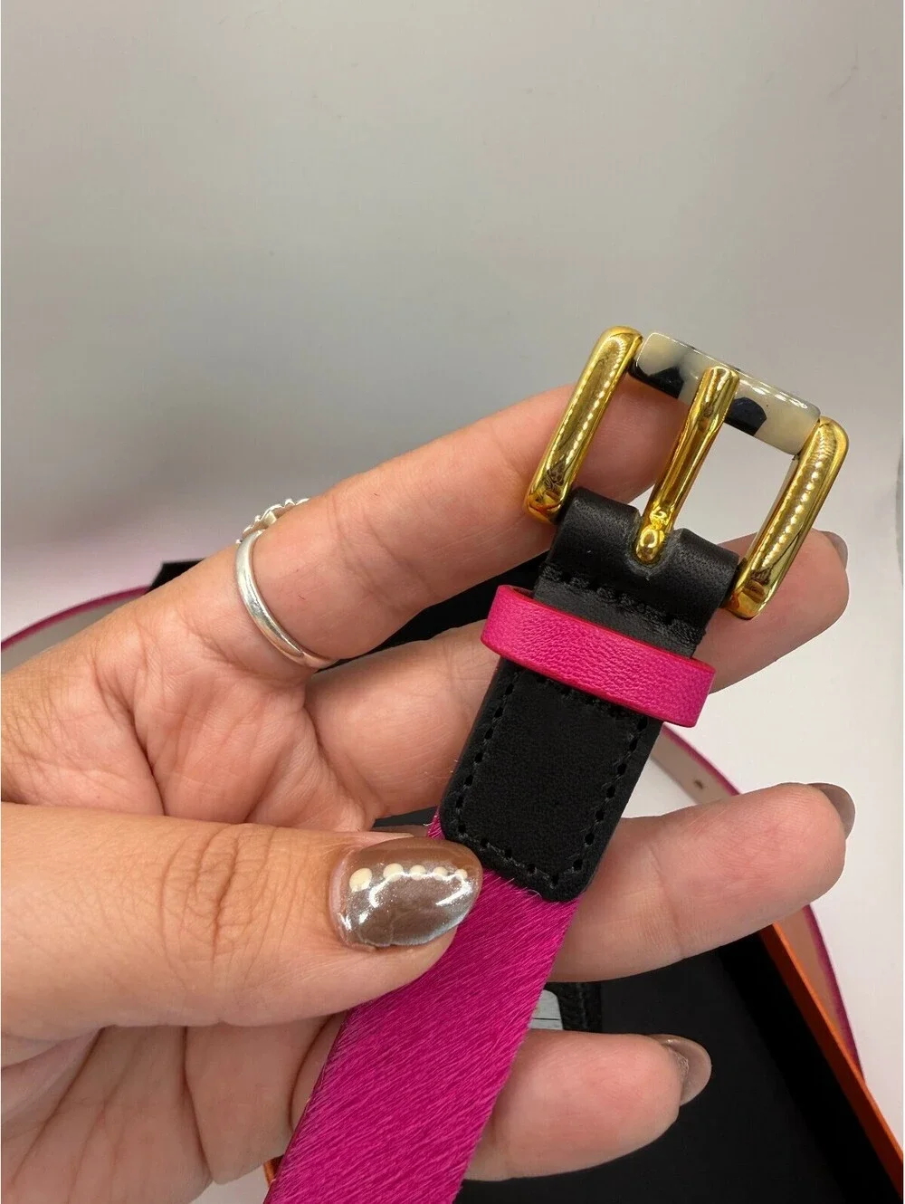 Royal Albartross London Foxtrot Pink Faux Fur Luxury Golf Belt, Medium,Brand New